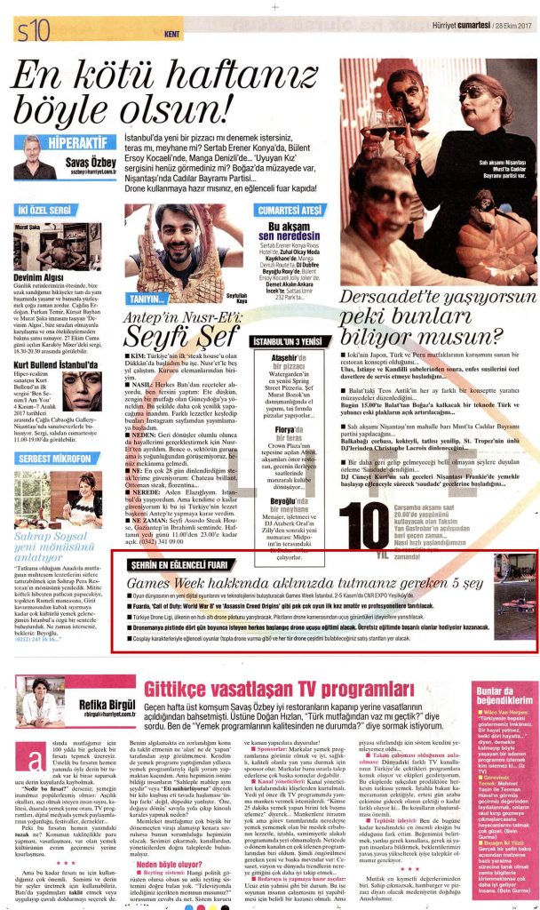 Hürriyet Cumartesi - 28.10.2017